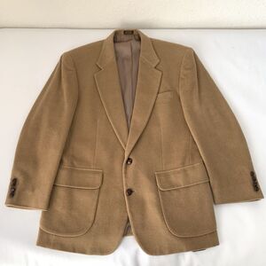 Stafford Wool Camel Hair‎ Sport Coat Blazer Jacket Men 41R Tan Academia Regency